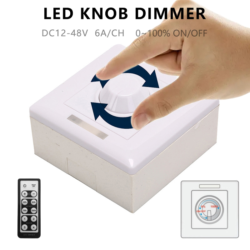 86 Wall Type Knob LED Switch , Single Colour LED Controller With RF Remote Control