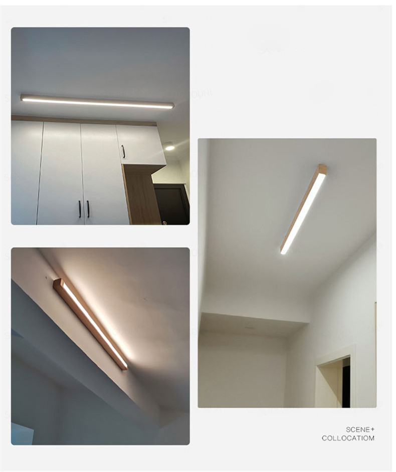 Long ceiling ceiling light porch wooden lamp aisle corridor wall hanging line log led lights（WH-WA-47)