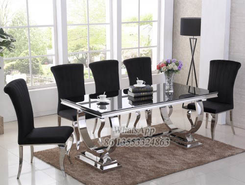 Glass Stainless Steel Dining Table Base Suppliers in Chinese Factory (YS-6)