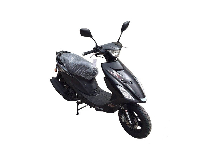 Black Plastic Body Gas Powered Motor Scooters 4 Stroke Engine Hydraulic Shock