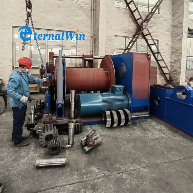 Customized Heavy Duty 60ton Marine Ship Wire Rope Electric Winch For Shipyard Slipway