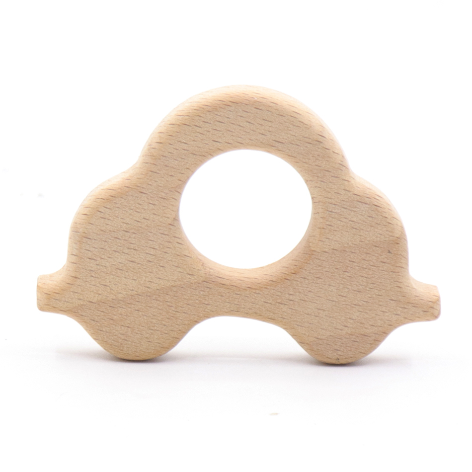 Beech wooden teether Ring -Heart shaped baby teether