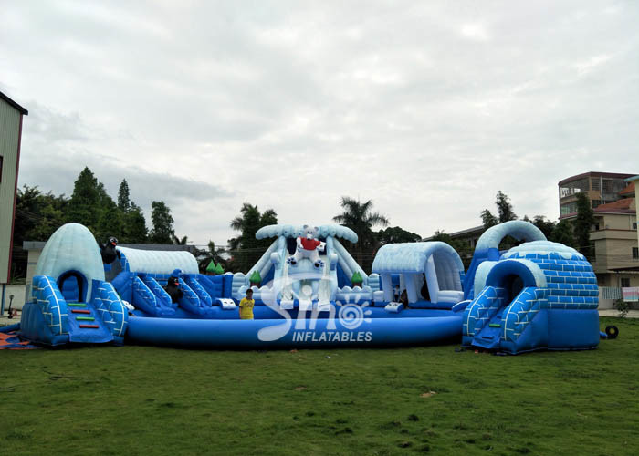 Snow N Ice World Giant Inflatable Water Park On Land With Big Inflatable Pool For Kids N Adults