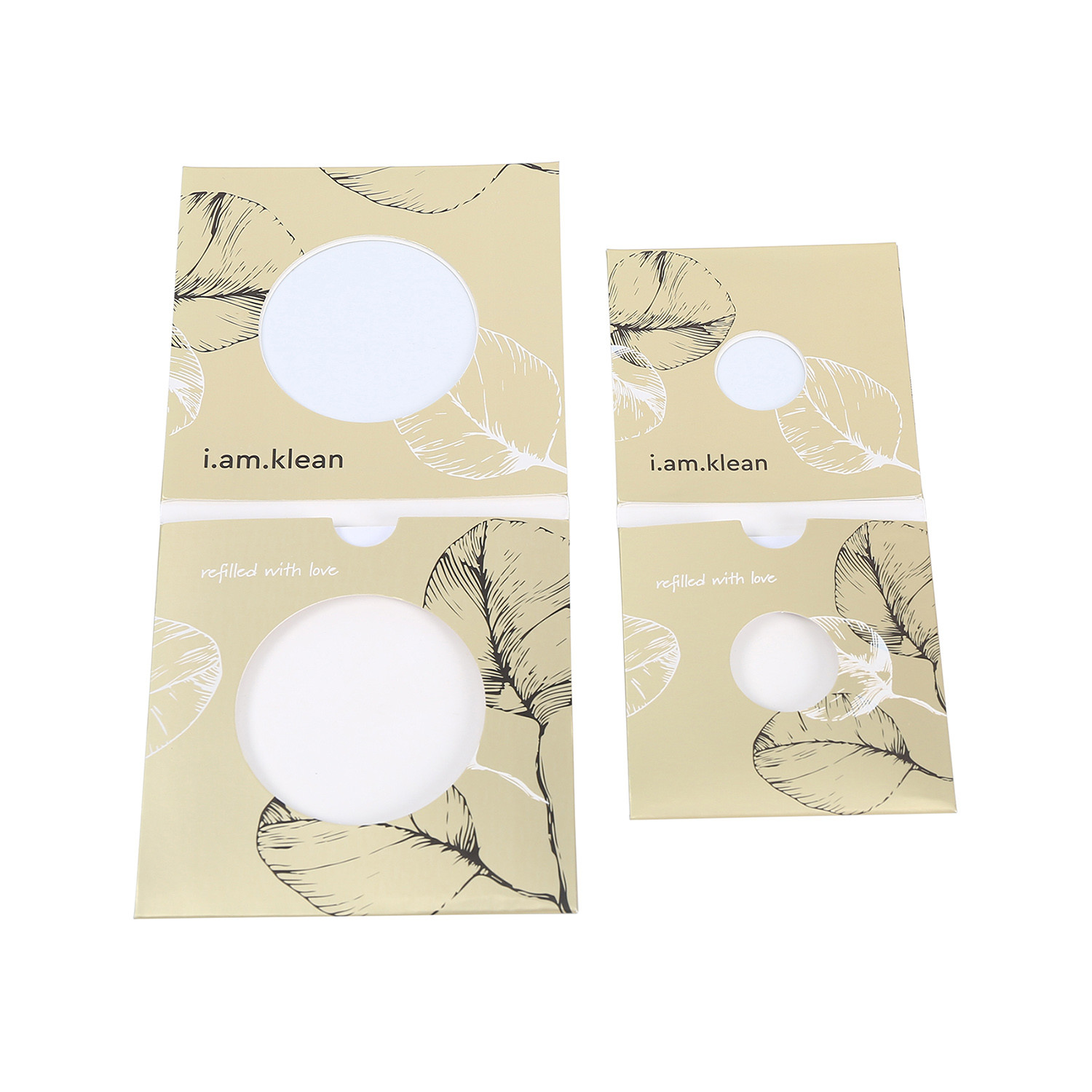 Matte Gold Eyeshadow Envelope Packaging Recycled Pantone Printing With Round Window
