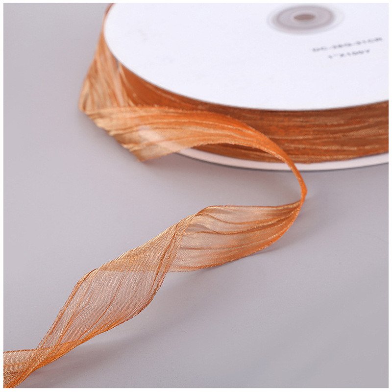 Gift Wrapping 25mm Organza Ribbon Korea 2.5cm Sheer Wired Ribbon