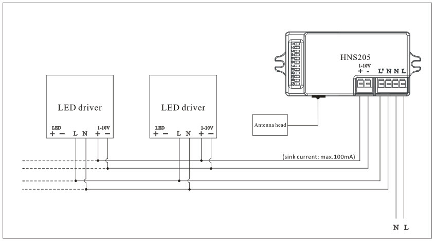 Tri - Level Dimming Control AC Motion Sensor Switch Detached Antenna head