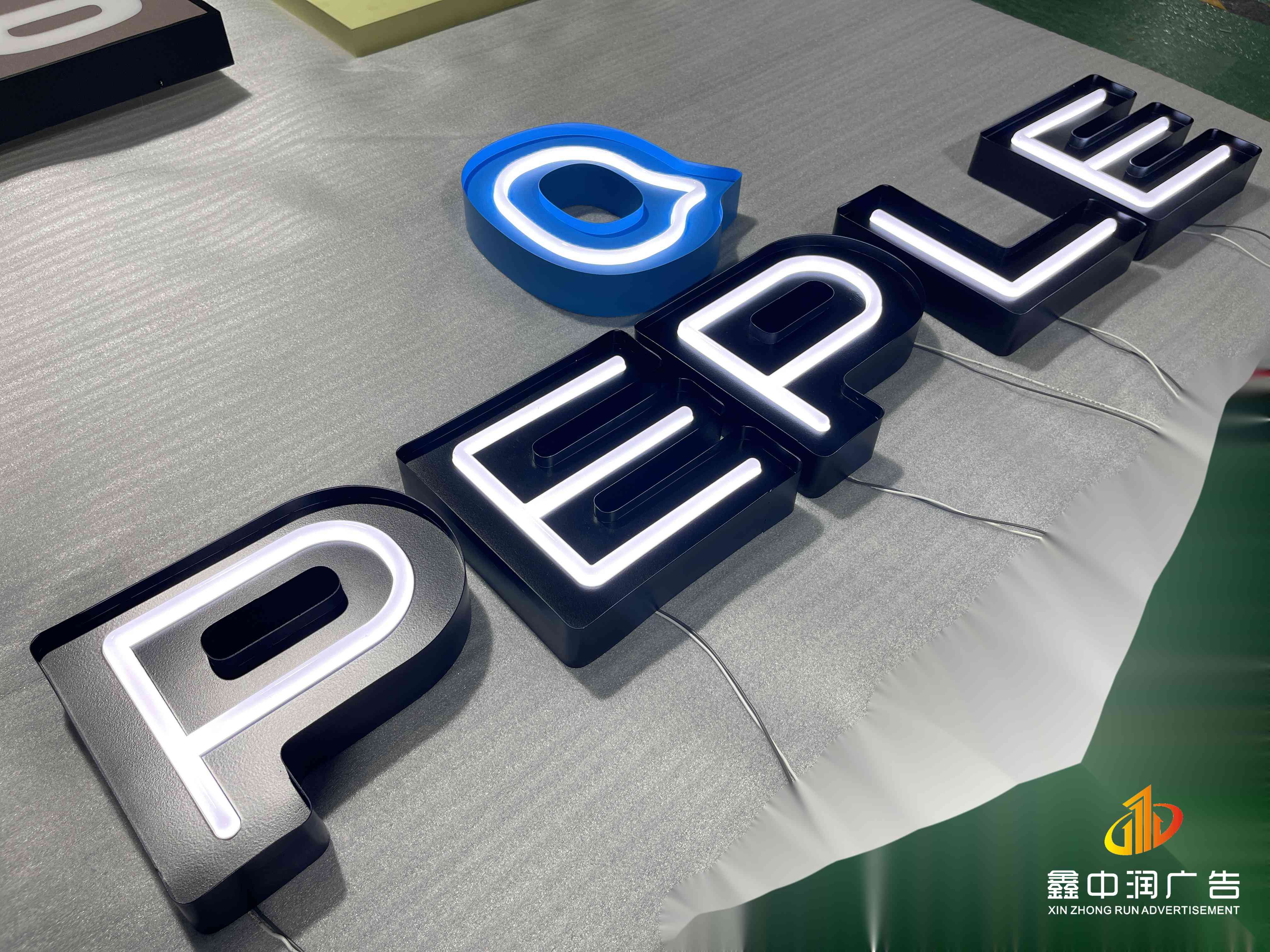 Factory free custom design stainless steel frame+acrylic 3d led neon letter sign