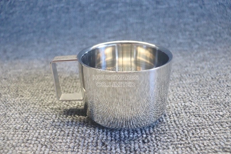 200ml OEM 3pcs Stainless Steel Tea Set Tea Cup With Long Saucer Dish