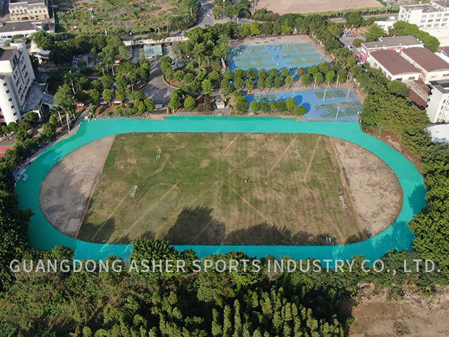 Elastic Rubber Running Track Surface , Integrated Polyurethane Track Surface