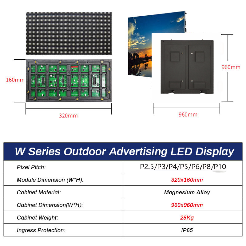 Outdoor Programmable Led Display Fixed P2.5 Led Panel SMD1415 OEM