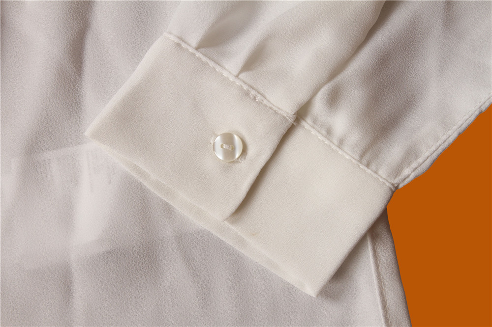 Casual White Princess Collar Shirt 100% Polyester With Cute Bandage