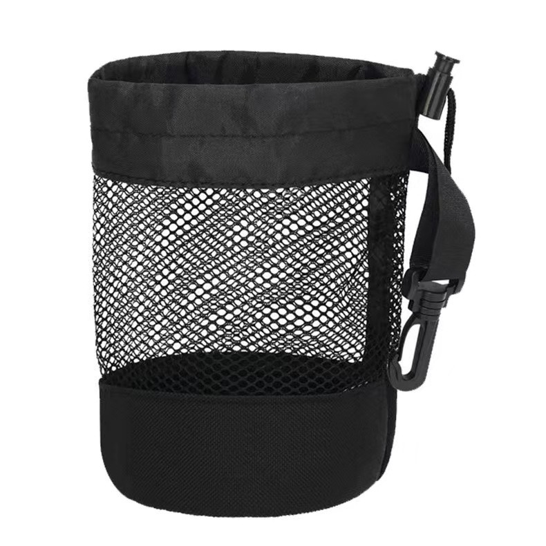 Polyester Sports Drawstring Bag Mesh Pocket Net Pouch For Storage Golf Tennis Ball