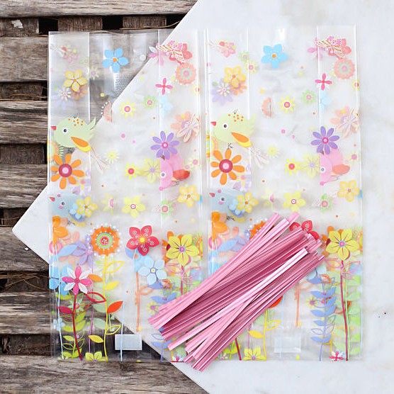 Happy Easter Party Favor Basket Gift Wrap Treat Bags Easter Bunny Eggs Basket Plastic Bags