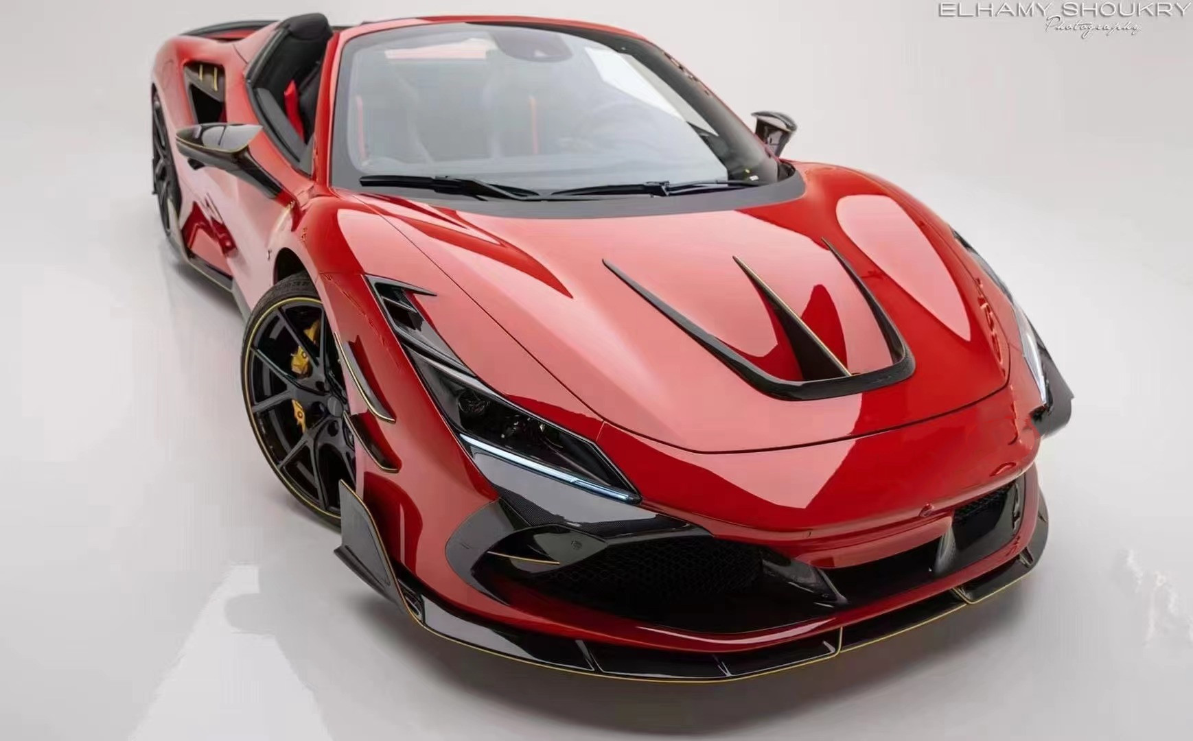 Auto Parts for Ferrari F8 Carbon Fiber Body Kit F8 Upgrade MSY Style Front Shovel Diffuser Spoiler Side Skirt Body Kit