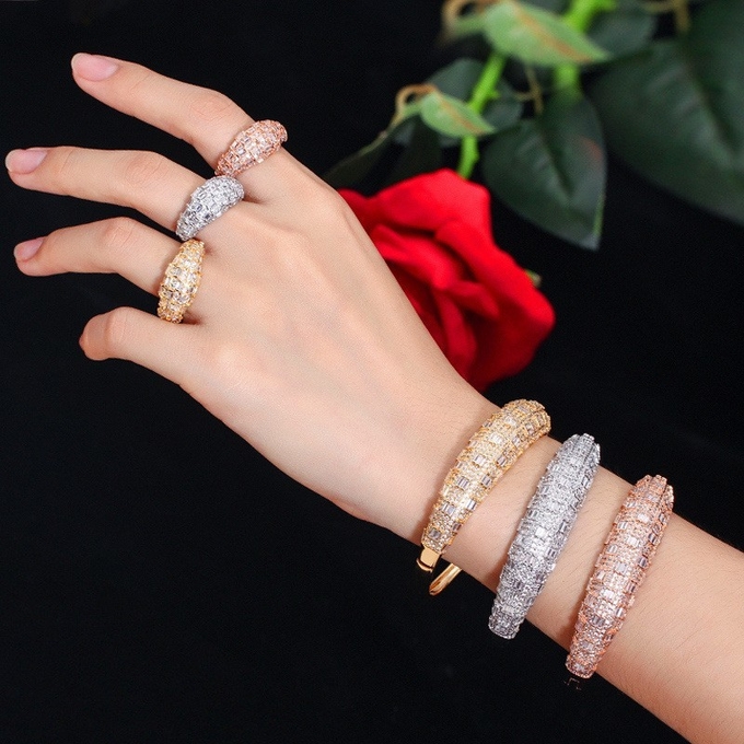 Fashion Cubic Zirconia Bracelet Bangle Chain Bracelets For Women Gold Silver Color Hand Chain CZ Bracelet Jewelry