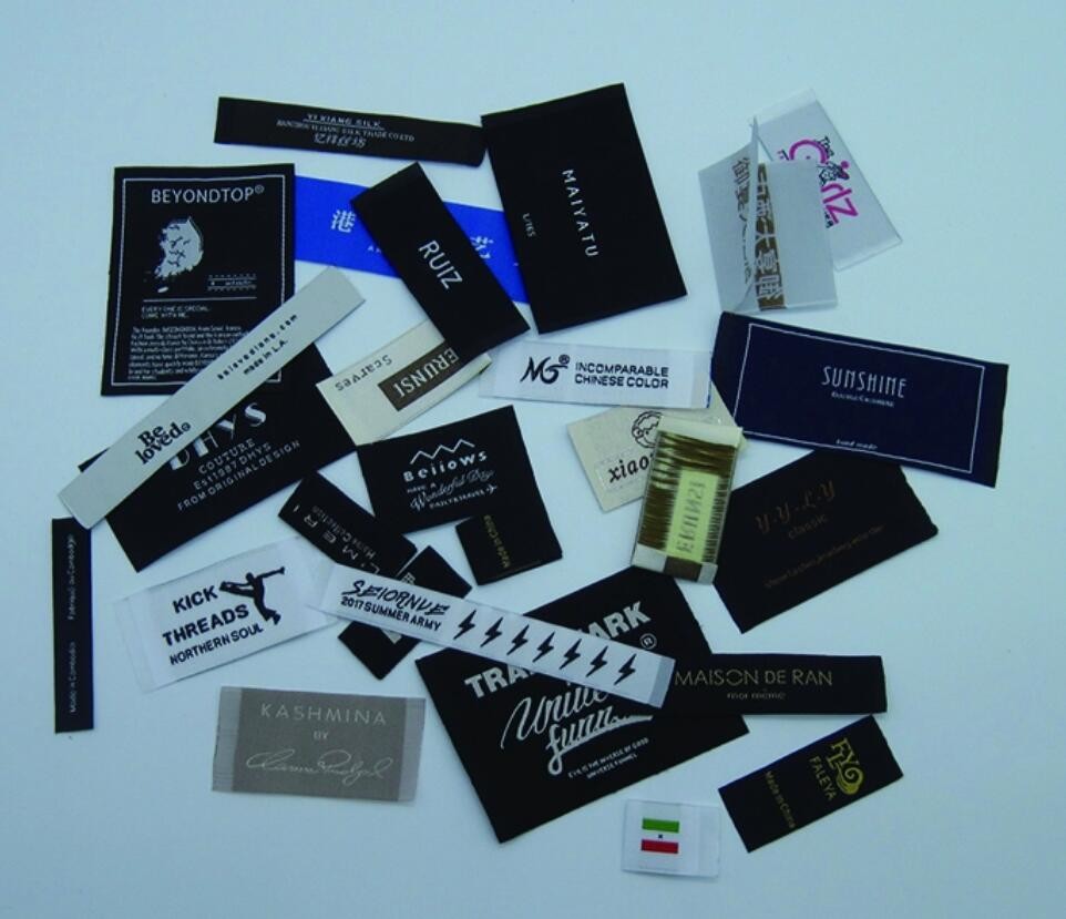 Garment Woven Clothing Labels Tag Damask Custom Woven Fabric Labels