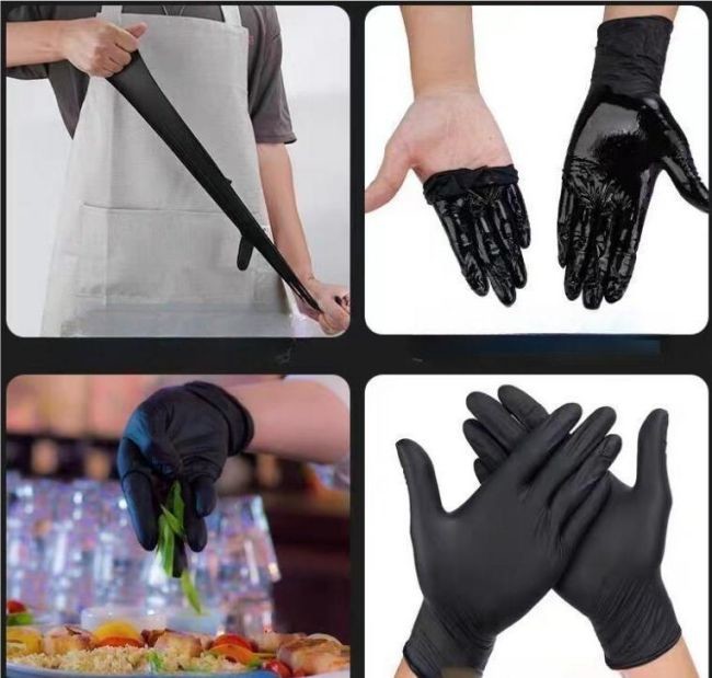 CE Black Protective Disposable Gloves Nitrile Gloves Blue Disposable 3.5gr To 6.5gr