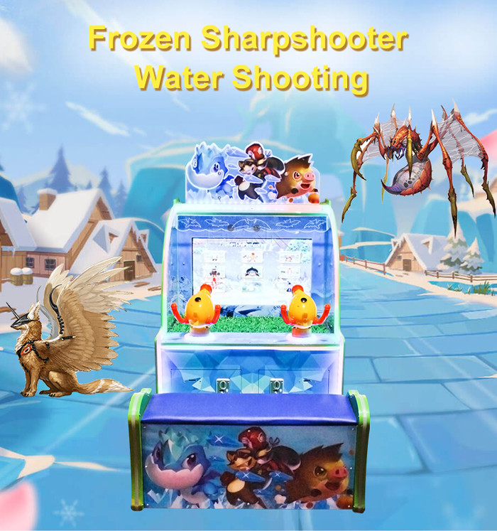 Coin Operated Kids Water Games Frozen Sharpshooter Water Shooting Machine With Seat