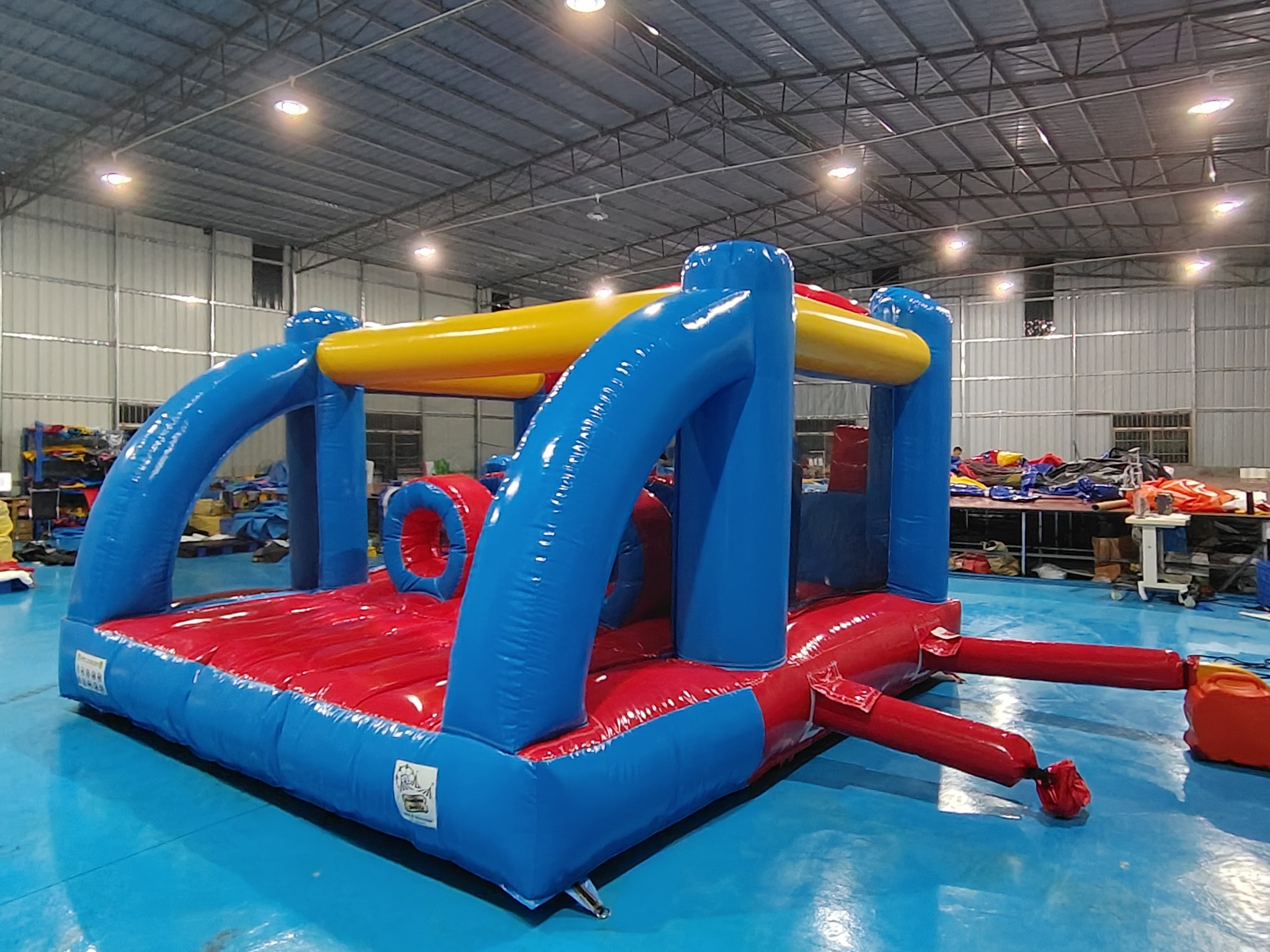 Commercial Bounce House With Blower Double Slide Inflatable Bouncy House With Double Slide Combo For Sale