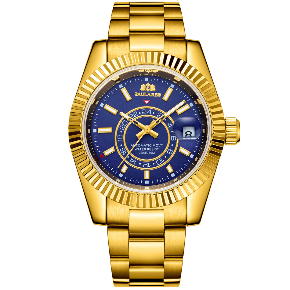 Mechanical Watches Fashion Belt and steel band Men's wristwatch