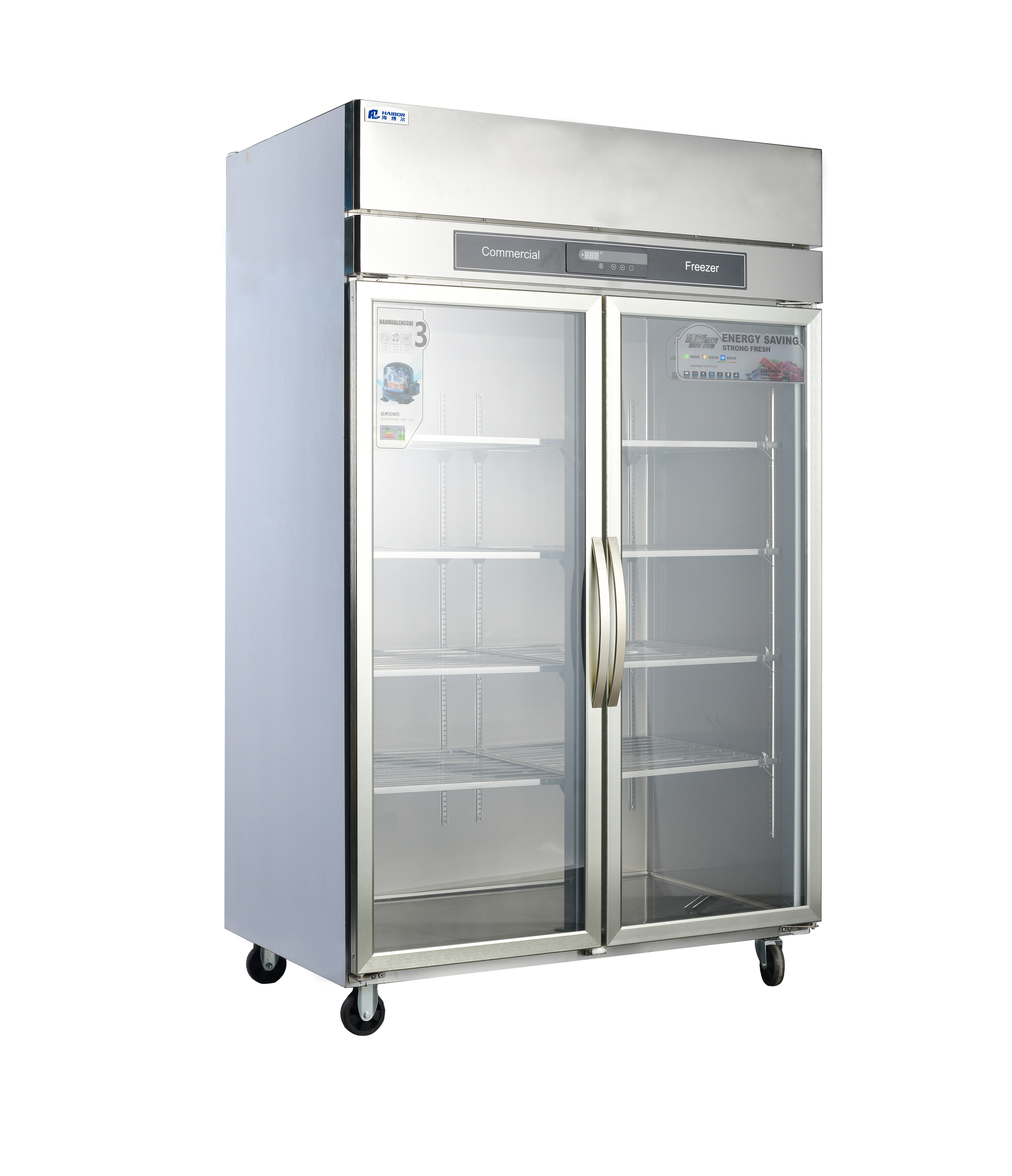 Commercial Fridge Freezer Refrigerator Stainless Steel Vertical Chiller with 4 Doors
