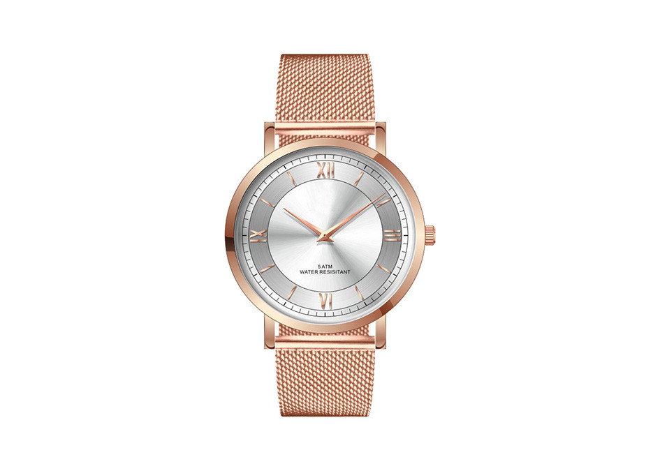 Interchangeable Strap Stainless Steel Quartz Dress Watch SS Back Cover