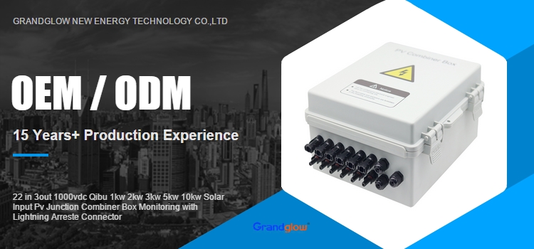22 in 3out 1000vdc Qibu 1kw 2kw 3kw 5kw 10kw Solar Input Pv Junction Combiner Box Monitoring with Lightning Arreste Connector