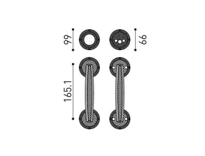 Brushed Brass American Door Handles 66mm For Living Room