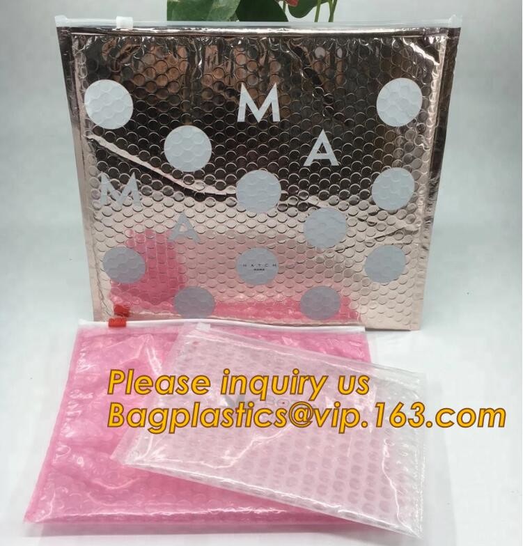 Cosmetic Slider Zip lockkk Bubble Bags Bubble Slide Pouch,Zip lockkk esd bubble bag bubble packaging wrap cosmetic pouch slide