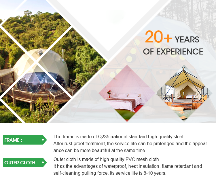 Banquet Architecture Pvdf Coated Fabric Tensile Membrane Structure Big Dome Geodesic Tent With White Pvc Cover