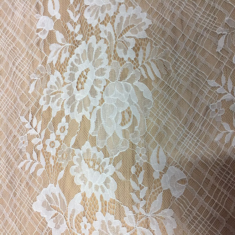 150cm * 300cm 2017 New Fashion Bridal Eyelash Lace Fabric in Ivory color