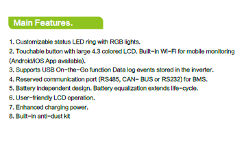 VM IV Series Off-Grid Hybrid Solar Inverter 3.6KW Built-in WiFi for Mobile Monitoring Solar Inverter
