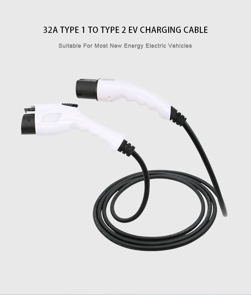 16a 1 Phase 32a Fast Car Charging Cable 5m Type 2 Charging Cable Coiled Cord