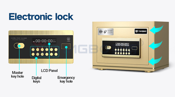 Dual Alarm Electronic Lock Office Safe Box Anti-Theft H250mm