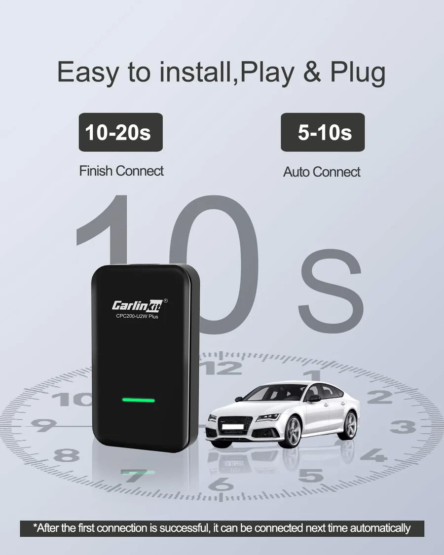 U2W Car Carplay Wired To Wireless Adapter Portable Multimedia Wireless Car Play Ai Box
