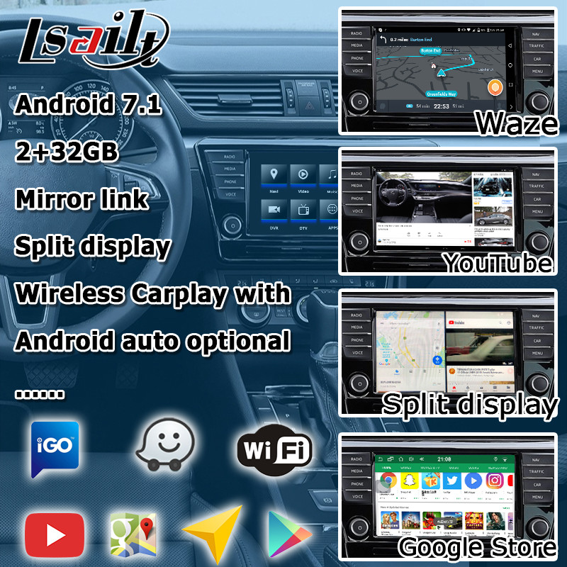1.2 GHz Quad Android Car Navigation Box 4 / 2 GB Running Memory Skoda Superb