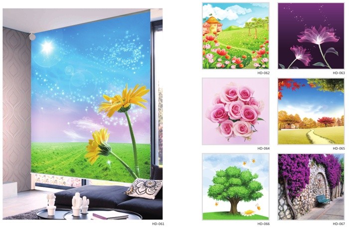 New design single Digital print blackout 3D roller blinds fabric