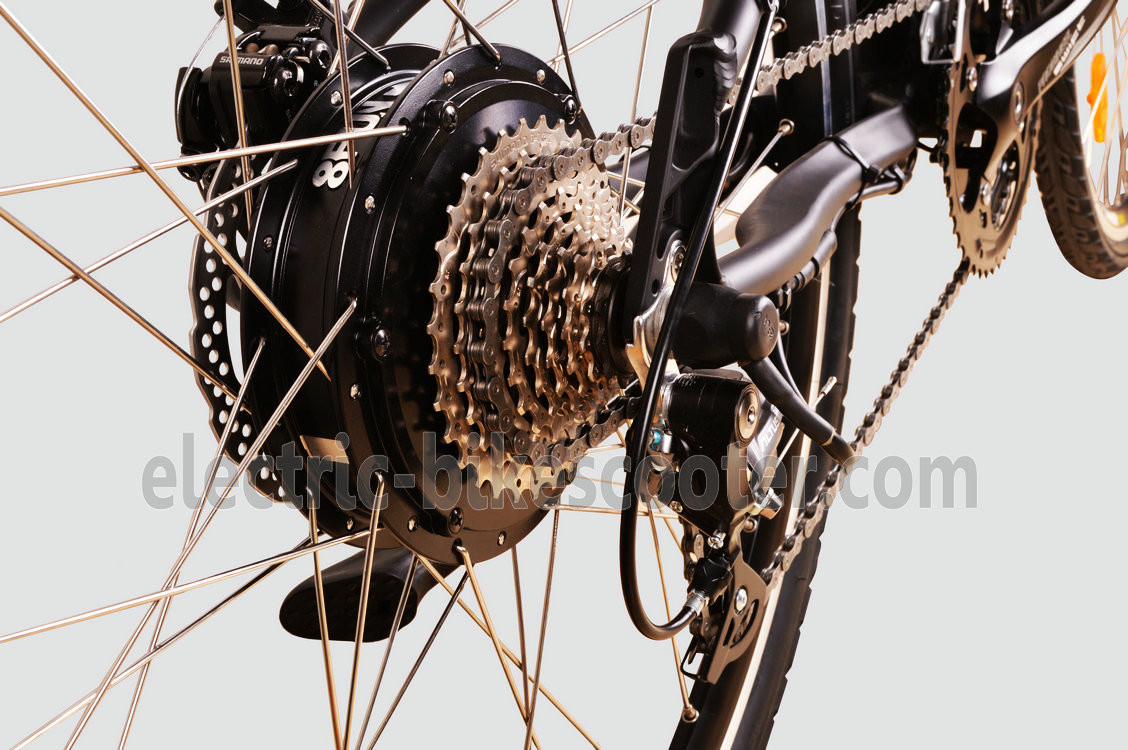 Matt Black Battery Powered Mountain Bike 500W 27 Speed Battery Inside 26.50Kgs Disc Brake