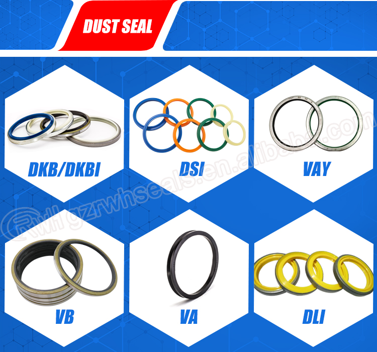 Excavator DKB Hydraulic Dust Seal Rubber Iron Material Black Color
