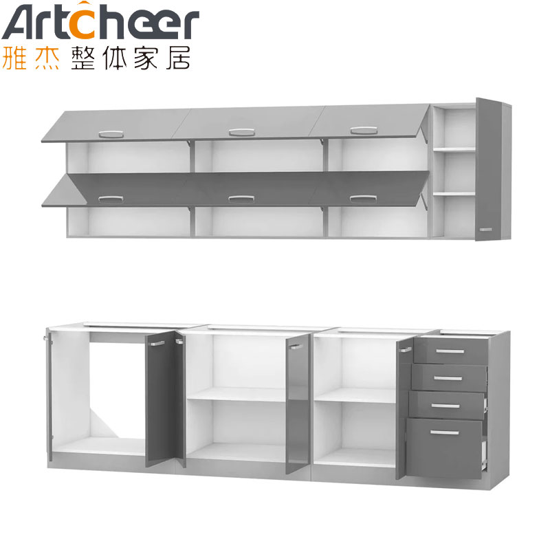 E0 Grade Material Contemporary Kitchen Cabinets in French Style with Customized Color