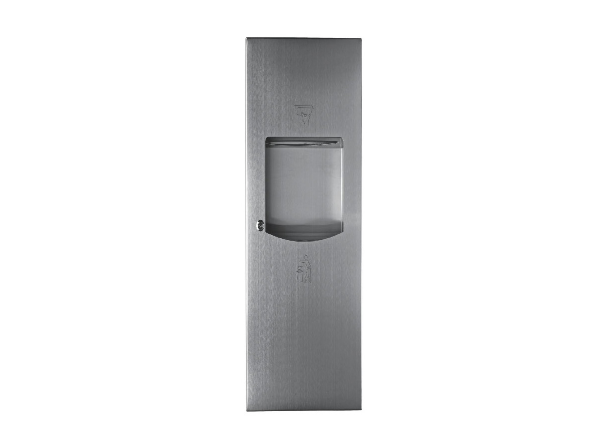Manufactory Stainless Steel Waste Receptacle Bin And Wall Mounted Garbage Trash Bin With Paper Dispenser