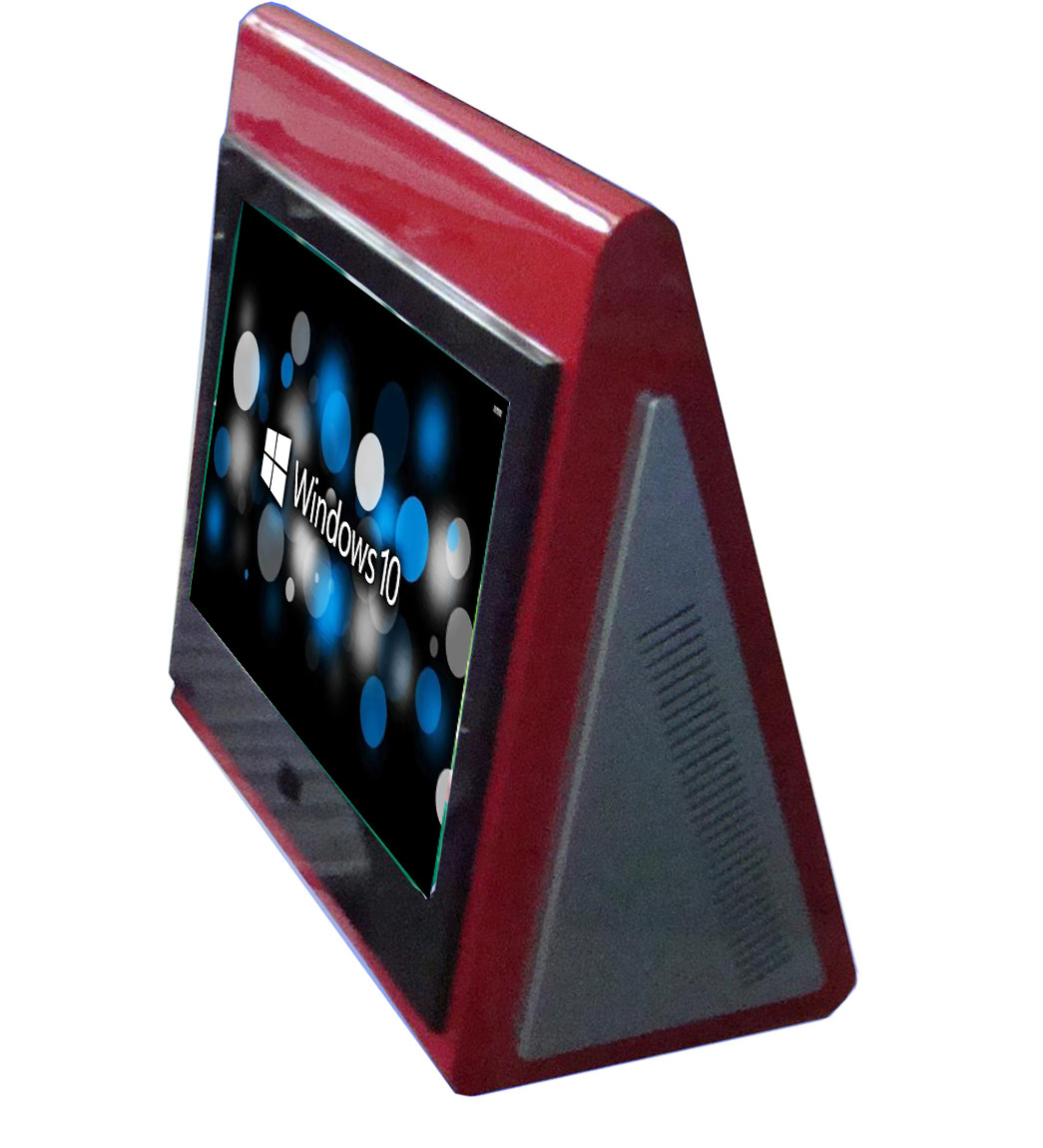 Rugged Small Foot-print Desktop Kiosk Made Of Cold-rolled Steel And With Vandal Proof IR Touchscreen