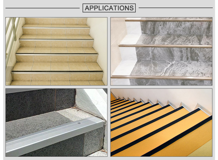 Solid Laminate Flooring Aluminium Bullnose Stair Nosing Staircase Protection