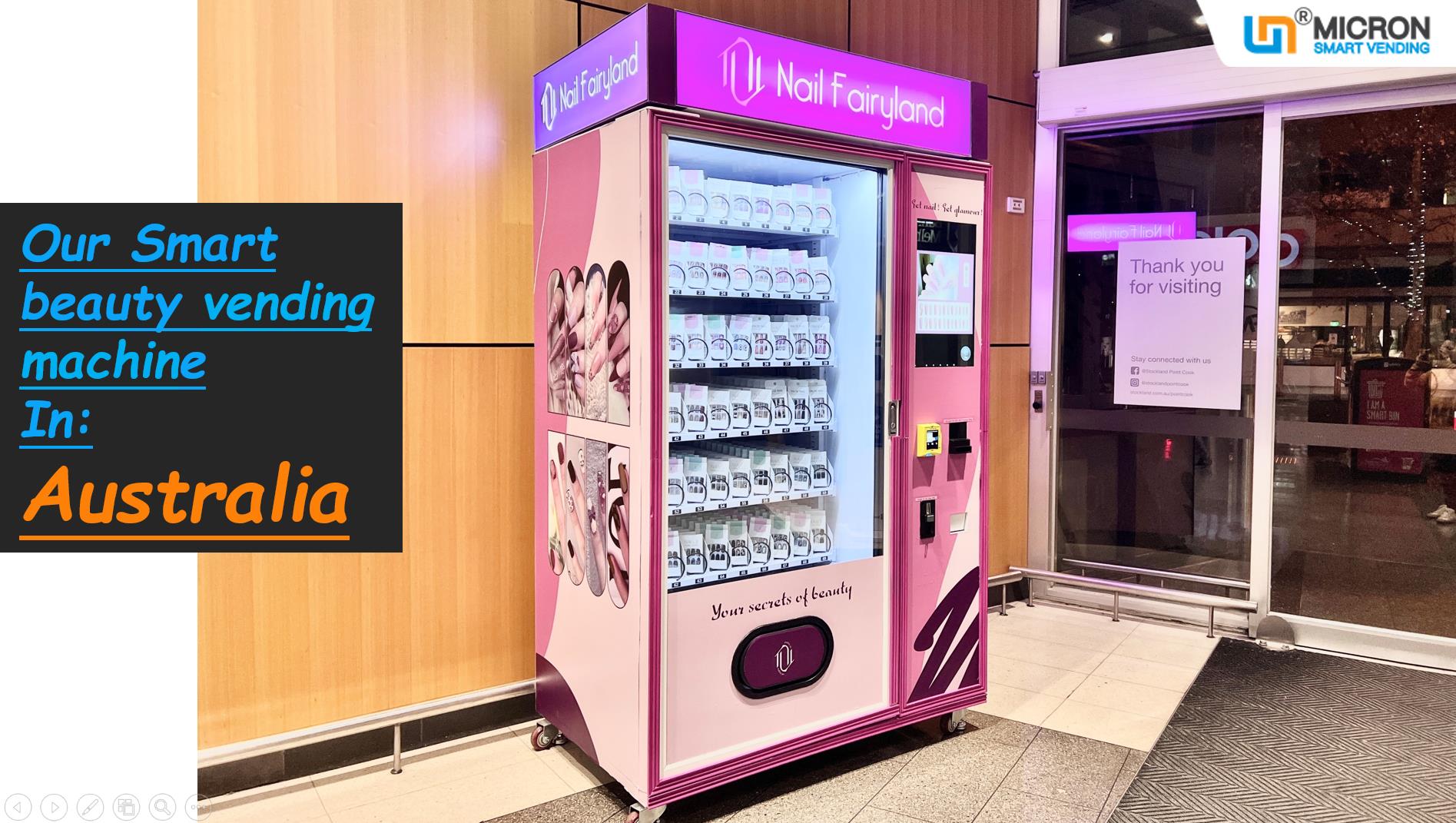 Shopping Mall Beauty 22'' Touch Screen Nail Eyelash Vending Machine with Coin Bill Acceptor