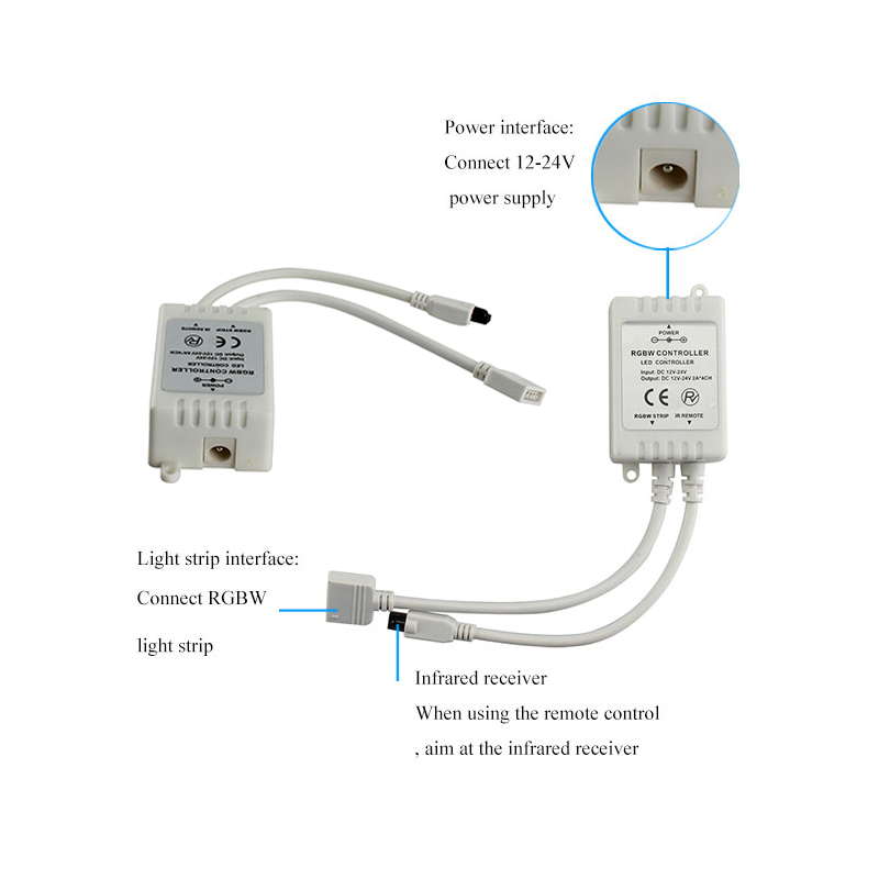 40 Key RGBW Smart LED Strip Controller 5 Pins IR Remote Control For SMD 5050 Strip
