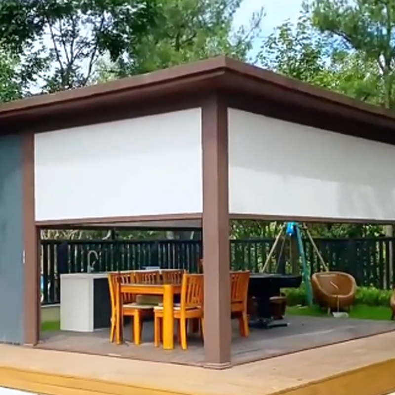 Modern Courtyard Intelligent Electric Louver Pavilion Villa Outdoor Sun Room Automatic Flipping Chinese Gazebo
