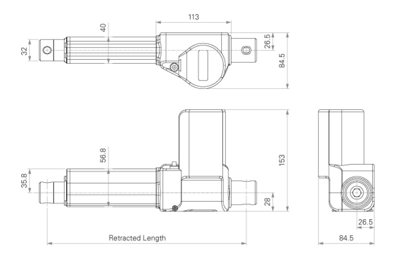 Medical Market Handles Electric Linear Actuators High Loads Easily Operate Manual Crank