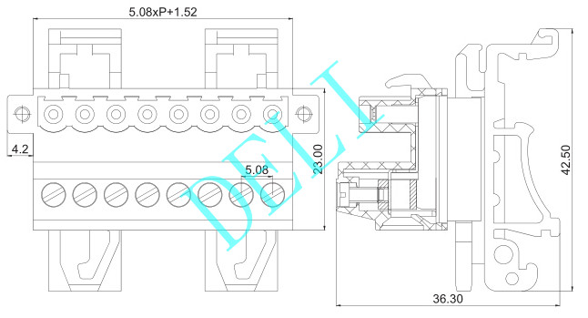 Long Lifespan PCB Connector Push - In Spring Connection DL2EDG-USTM-XX-5.08