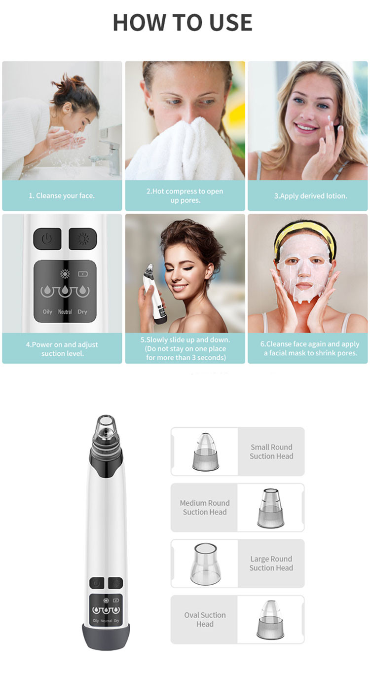 Justtide 4 Heads 500mAh Battery 120g Vacuum Suction Beauty Device