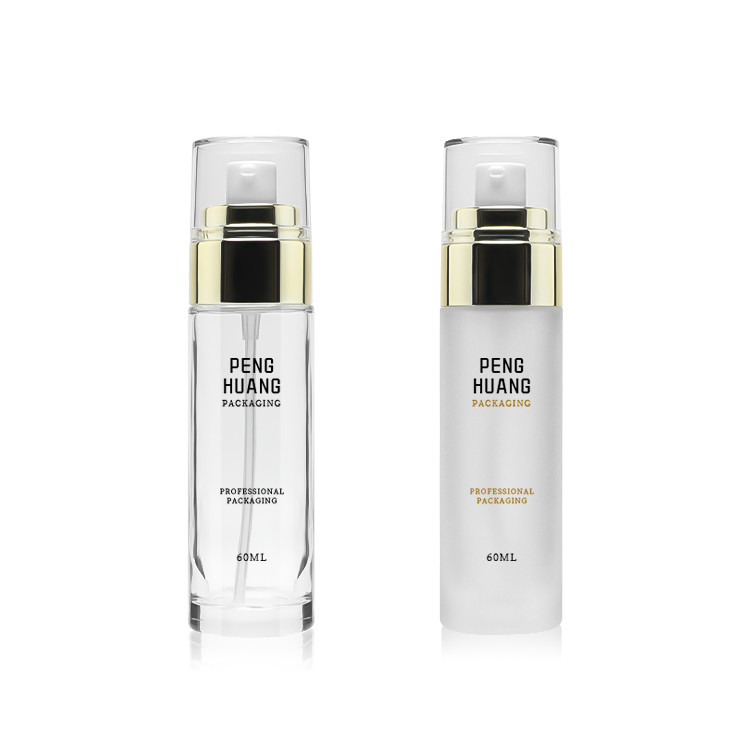 Luxury Glass Lotion Bottle 60ml Cosmetic Packaging Container Screen Printing